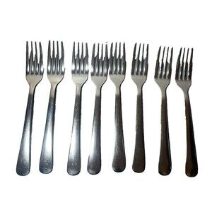 Chrome Stainless Steel Malaysia Flatware‎ Set of 8 Dinner Forks